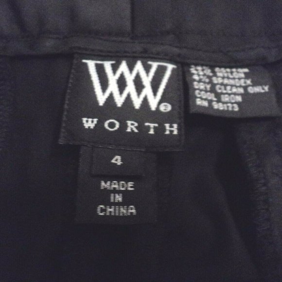 Worth Size 4 Pants Black Reverse Seams Cuffed - Picture 5 of 5